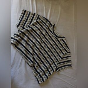 ASOS Navy and Cream Striped Knit Tee
